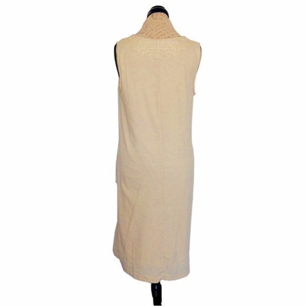 Denim & Company Womens Sleeveless Dress Size Small Sheath  Beige Embroidered - Picture 2 of 12